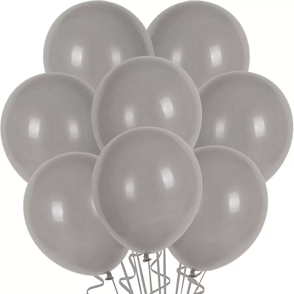 Set 6 baloane latex, Gri, de 30 cm