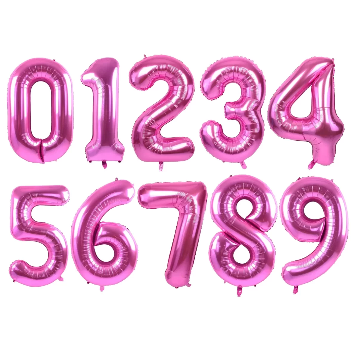 Baloane cifre 0-9, roz, 100 cm