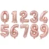 Baloane folie in forma de cifre 1, 2, 3, 4, 5, 6, 7, 8, 9, 0, Rose Gold, 70 cm