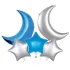 Set 5 baloane Luna si stele, culori argintiu albastru, 60 cm