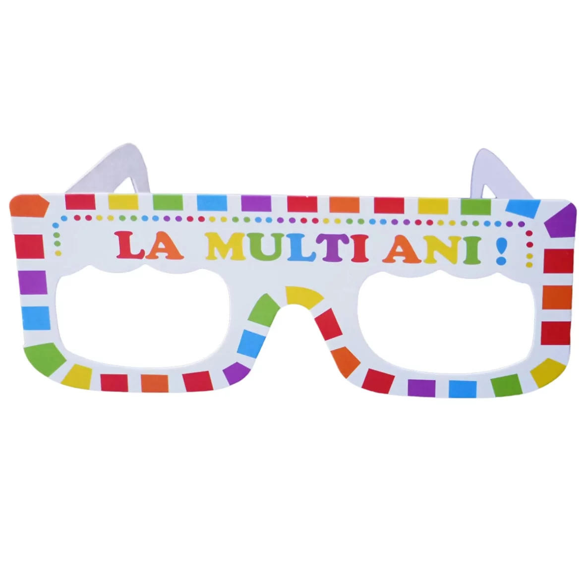 Ochelari petrecere multicolori cu mesaj La Multi Ani