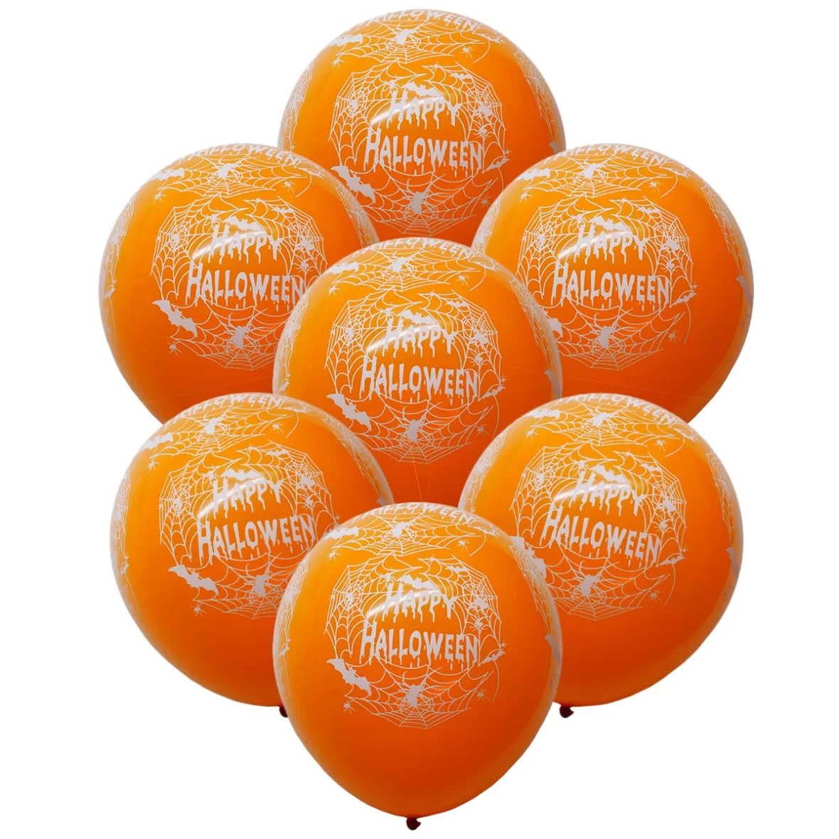 Set 6 baloane latex Halloween, portocaliu, 30 cm