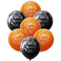 922-set-6-baloane-latex-halloween-asortate-portocaliu-negru-30-cm
