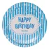 Set 6 farfurii Happy Birthday, albastru, 18 cm