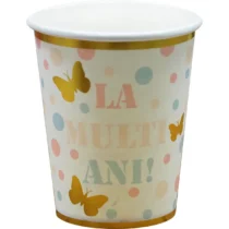 1774-set-6-pahare-cu-bulinute-multicolore-si-fluturasi-aurii
