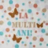 Set 10 servetele cu bulinute multicolore si fluturasi aurii