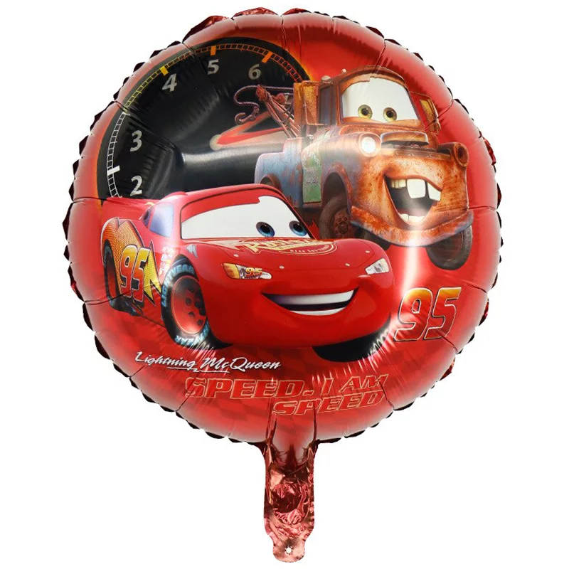 Balon folie Cars, rosu, rotund, 45 cm
