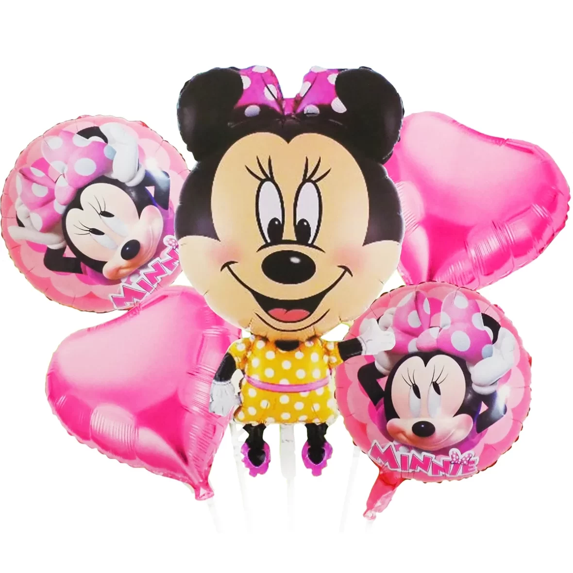 Set aranjament 5 baloane folie Minnie, model 2