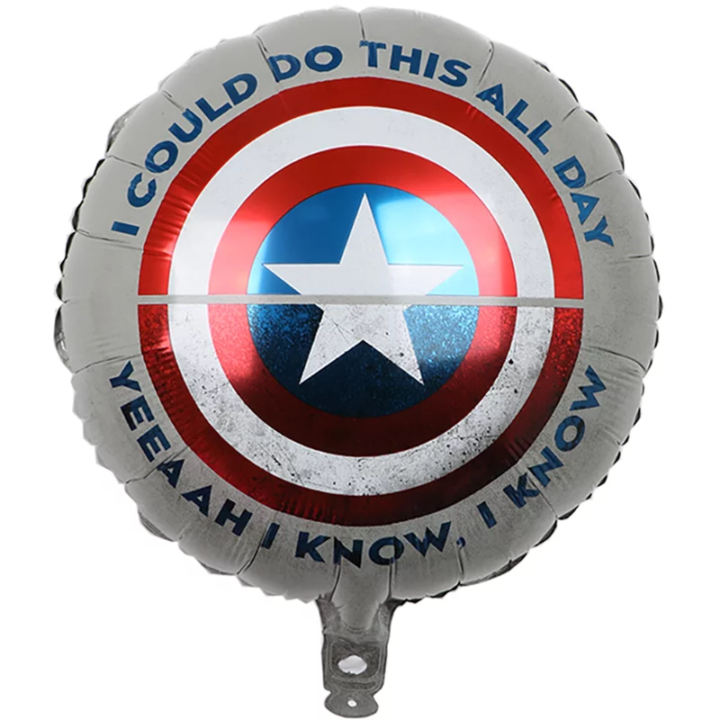 Balon folie Stea Captain America, model 2, rotund, 45 cm