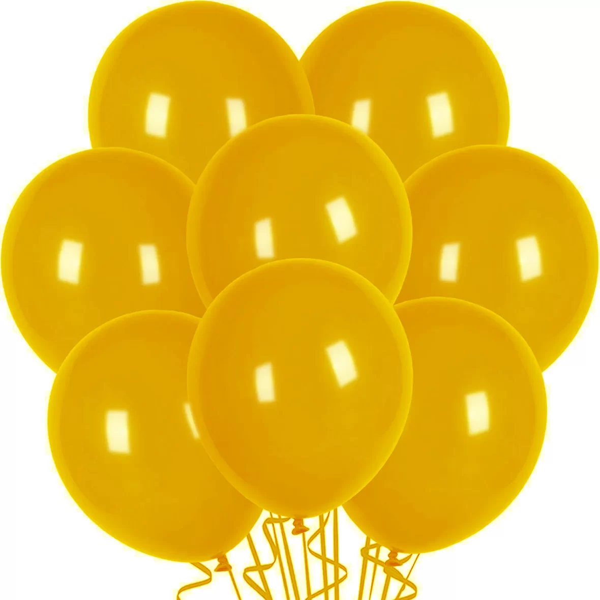 Set 6 baloane latex, Galben Mustar, 30 cm