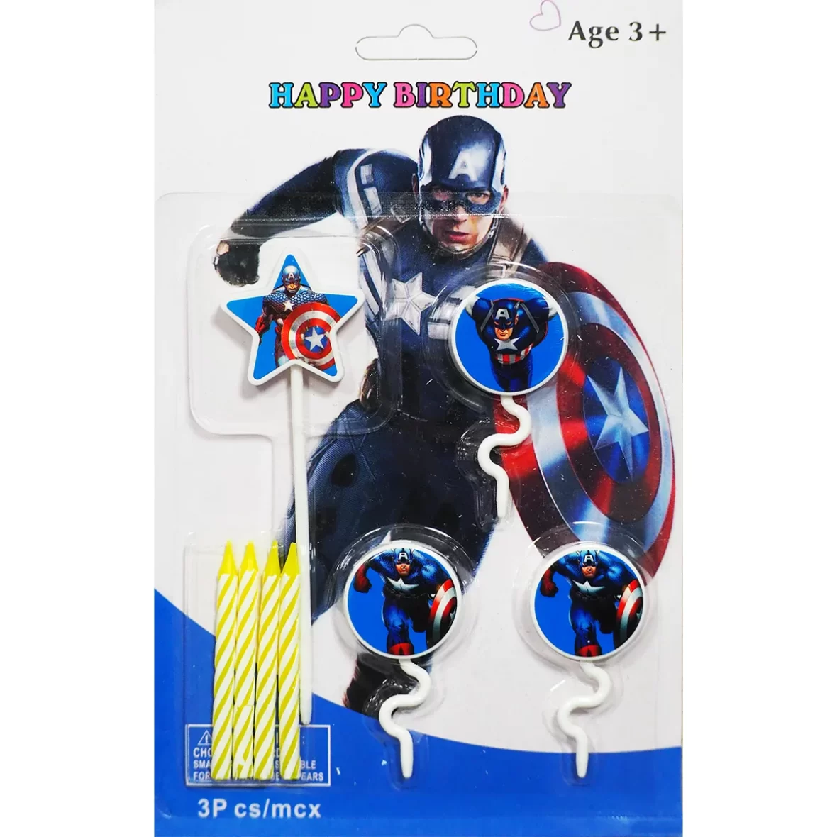 Set lumanari party Captain America