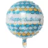 Balon folie model Happy Birthday, cu solzi Sirena, Albastru, 45 cm
