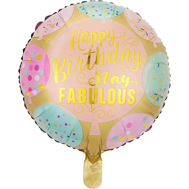 Balon folie model Happy Birthday Sweet Party, rotund, 45 cm