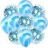 Set aranjament bundle 10 baloane, cu baloane marmorate si confetti albastre