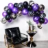 Set aranjament bundle 40 baloane Mov,Negru si baloane Marmorate Alb cu Negru
