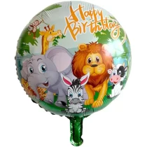 2398-Balon folie Jungle Party, rotund, 45 cm