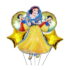 Set aranjament bundle 5 baloane folie Alba ca Zapada cu stelute aurii