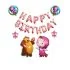 Set aranjament bundle 6 baloane Masha si Ursul cu Ghirlanda Happy Birthday