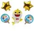 Set aranjament bundle 5 baloane folie Baby Shark Galben