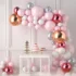 Set arcada cu 107 baloane in culori roz, argintiu, alb, rose gold, auriu