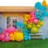 Set arcada cu 88 de baloane multicolore cu steluta 3D argintie